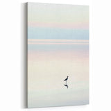 Abstract Scenery Canvas - Serene Pastel Bird Reflection Wall Art