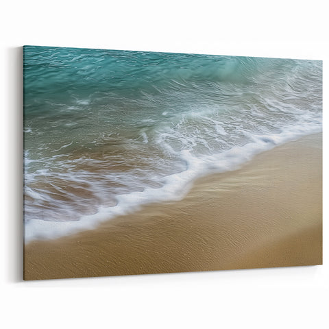 Coastal Retreat Wall Art - Serene Ocean Waves on Sandy Shore