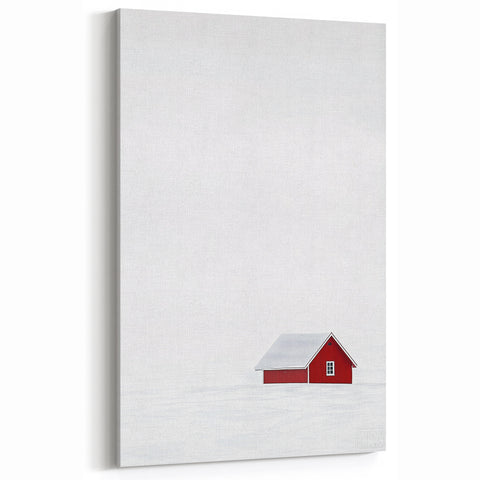 Winter Solitude - Minimalist Abstract Landscape Canvas Art