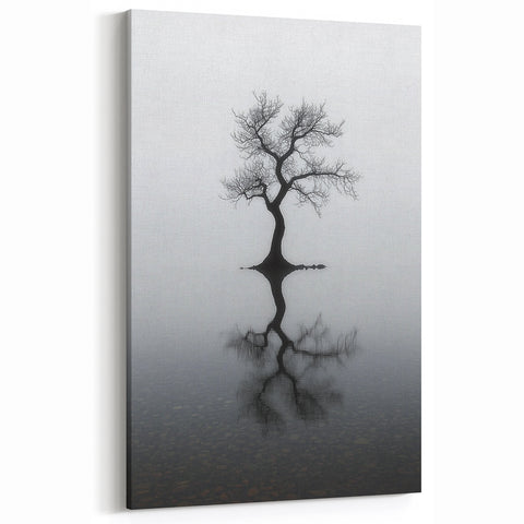 Reflection of Solitude - Minimalist Abstract Landscape Art