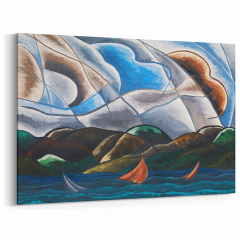 Clouds and Water" Abstract Modern Art - Contemporary Coastal Decor