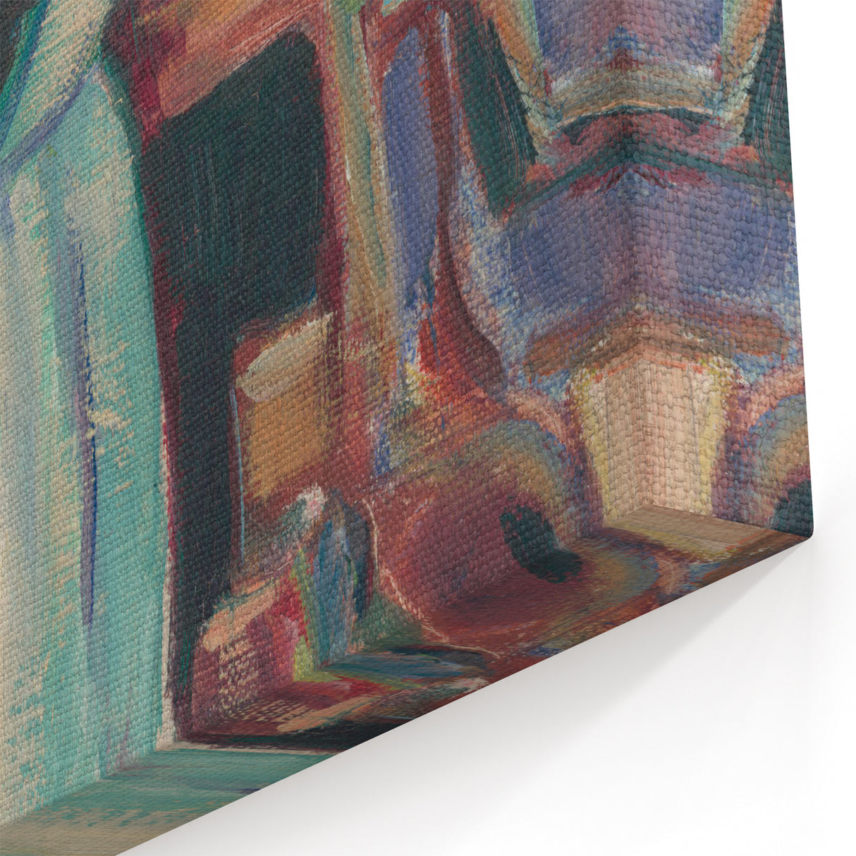 Modern Wall Art - Vibrant Village Scene with Abstract Appeal