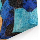 Abstract Mosaic Wall Art - Vibrant Blue, Orange, and Teal Patterns
