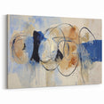 Modern Blue and Beige Abstract Art - Fluid Wall Canvas Design