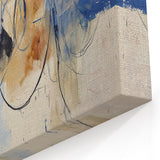 Modern Blue and Beige Abstract Art - Fluid Wall Canvas Design