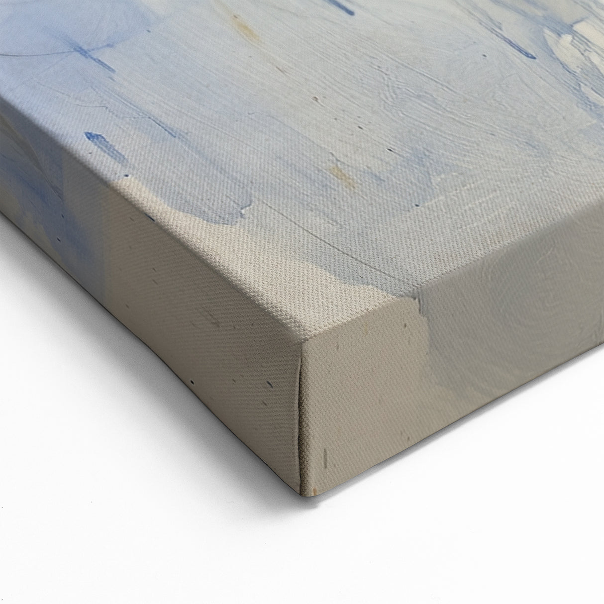 Modern Blue and Beige Abstract Art - Fluid Wall Canvas Design