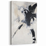 Abstract Monochrome Minimalist Art - Dynamic Black and Gray Strokes