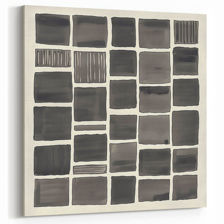 Minimalist Abstract Art - Geometric Squares in Shades of Gray