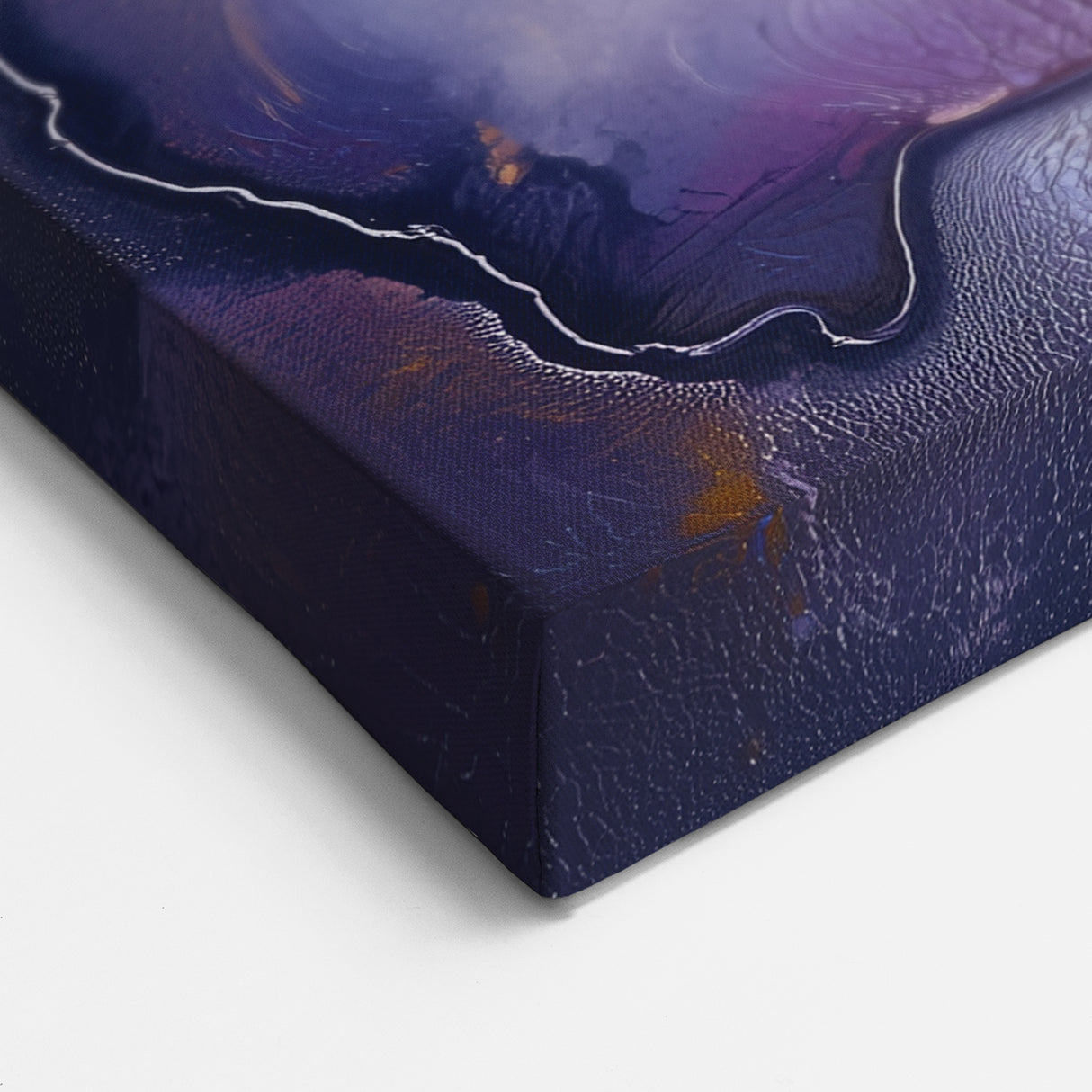 Abstract Purple Floral Art - Vibrant Bloom with Radiant Gold Center