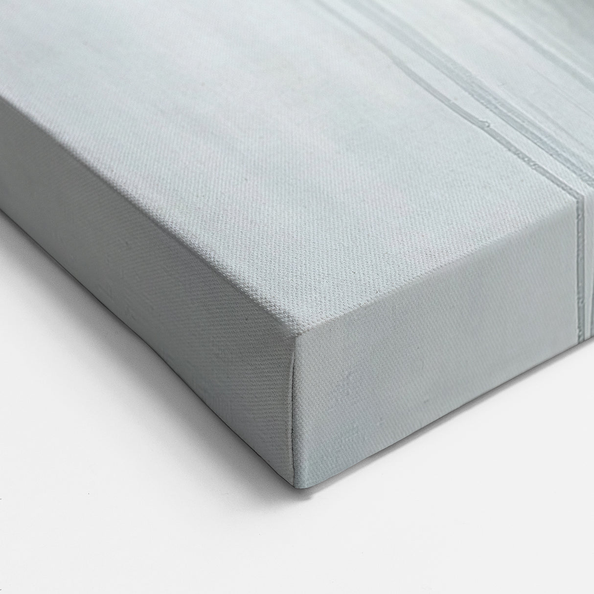 Abstract Minimalist Floral Art - Soft Blue Petals with Golden Accents