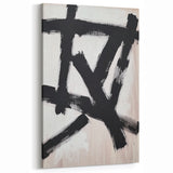 Minimalist Black and White Art - Bold Brushstroke Abstract Design