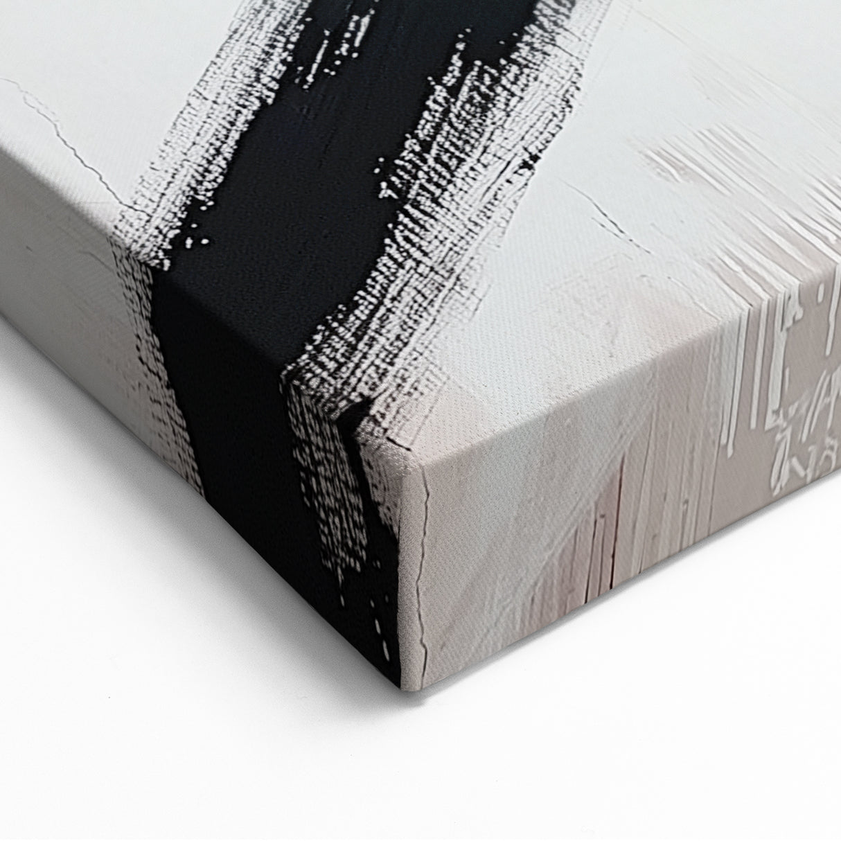 Minimalist Black and White Art - Bold Brushstroke Abstract Design