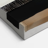 Minimalist Abstract Art - Neutral and Black Stripes with Textures