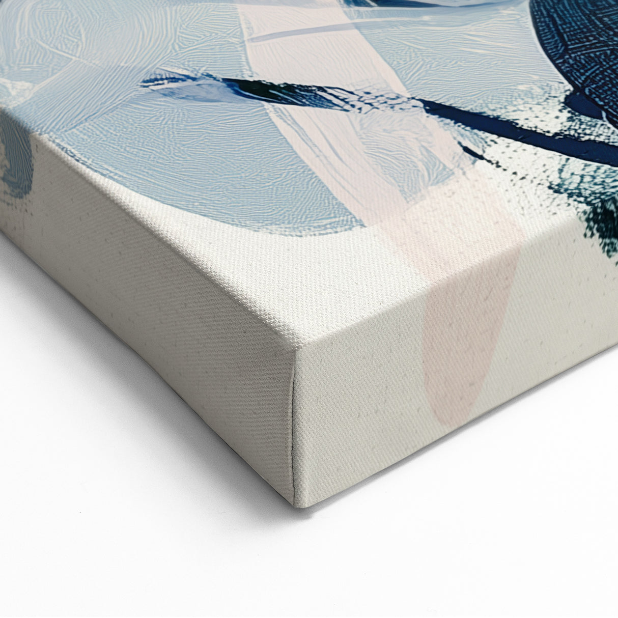 Modern Minimalist Abstract Art - Navy and Orange Fluid Motion Design