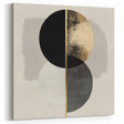 Minimalist Geometric Wall Art - Black, Gold, and Gray Abstract Circles