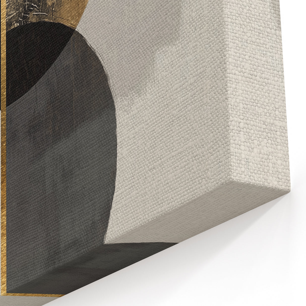 Minimalist Geometric Wall Art - Black, Gold, and Gray Abstract Circles