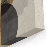 Minimalist Geometric Wall Art - Black, Gold, and Gray Abstract Circles