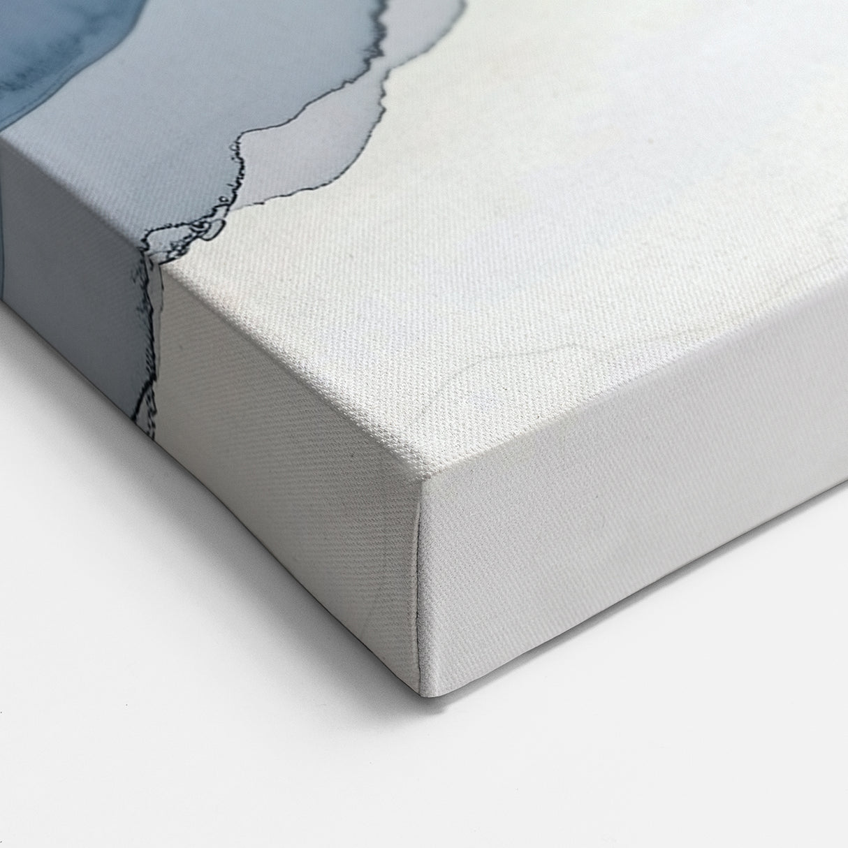 Minimalist Floral Wall Art - Navy Blue Abstract Petals with Gold Accents