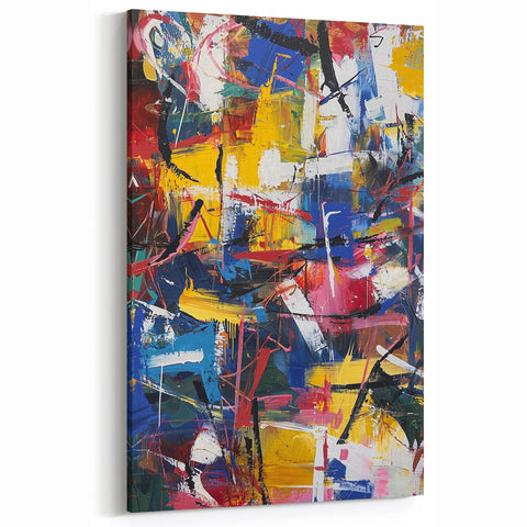 Colorful Abstract Splatter Art - Modern Multicolor Wall Canvas