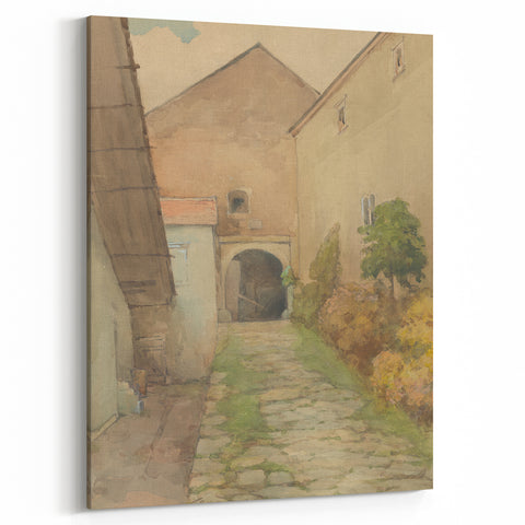 Old Yard - Impressionist Landscape Art by Lajos Csordák