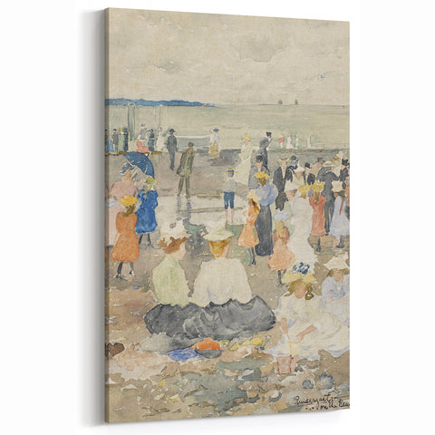 On the Beach - Vibrant Impressionist Art by Maurice Prendergast