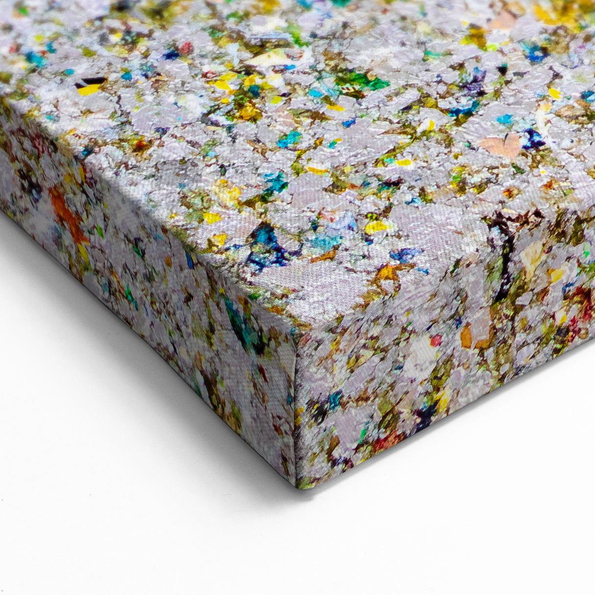 Shimmering Abstract Splatter Art - Glittering Multicolor Canvas Decor
