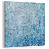 Textured Abstract Splatter Art - Blue Mosaic Canvas Wall Decor