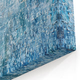 Textured Abstract Splatter Art - Blue Mosaic Canvas Wall Decor