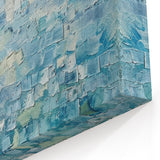 Soft Abstract Mosaic Art - Pastel Blue and Green Textured Wall Decor
