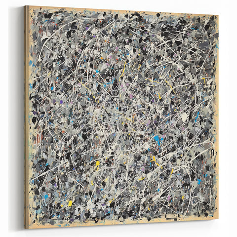 Monochrome Abstract Splatter Art - Energetic Black and White Canvas