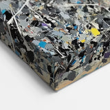 Monochrome Abstract Splatter Art - Energetic Black and White Canvas