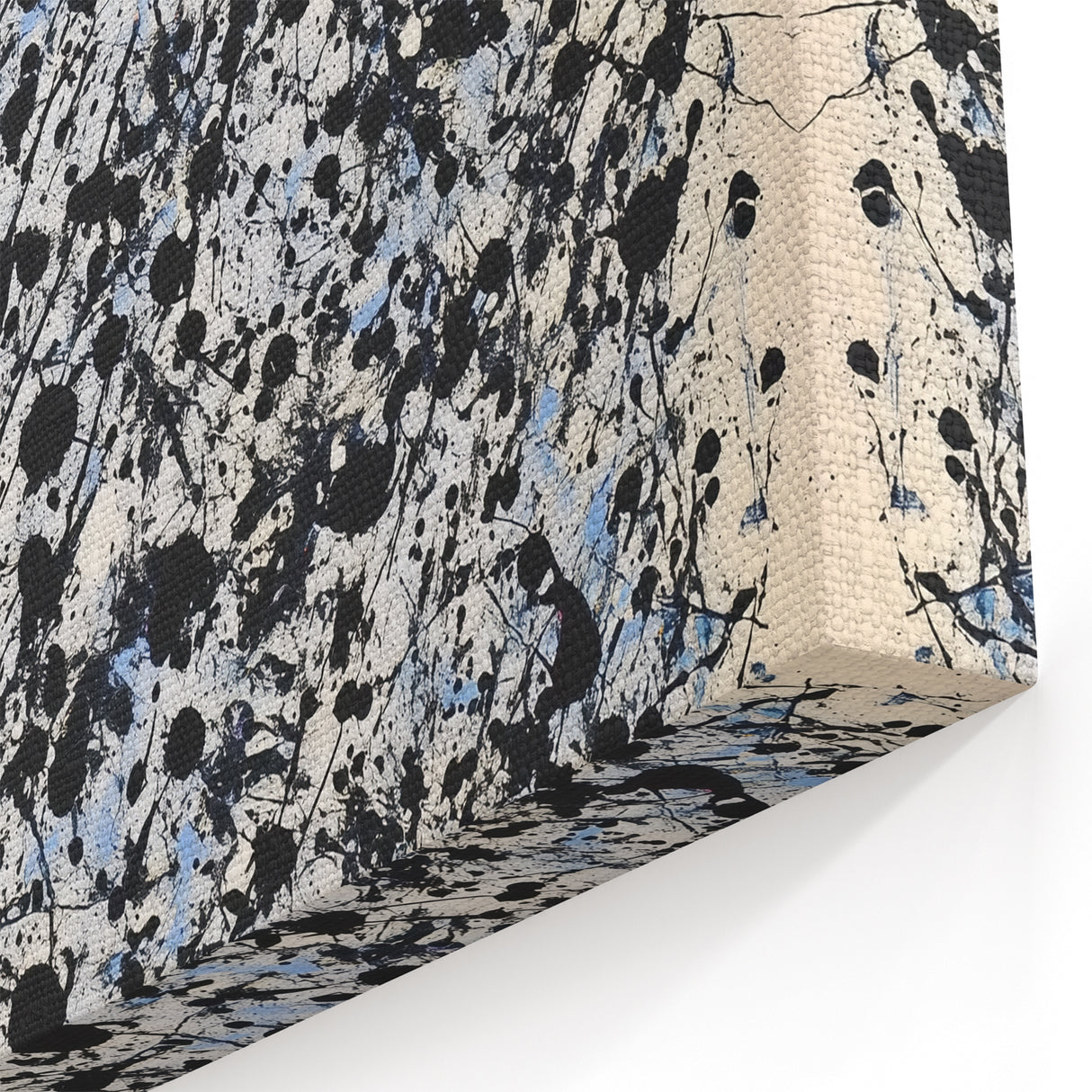 Minimalistic Abstract Splatter Art - Black and White Modern Canvas