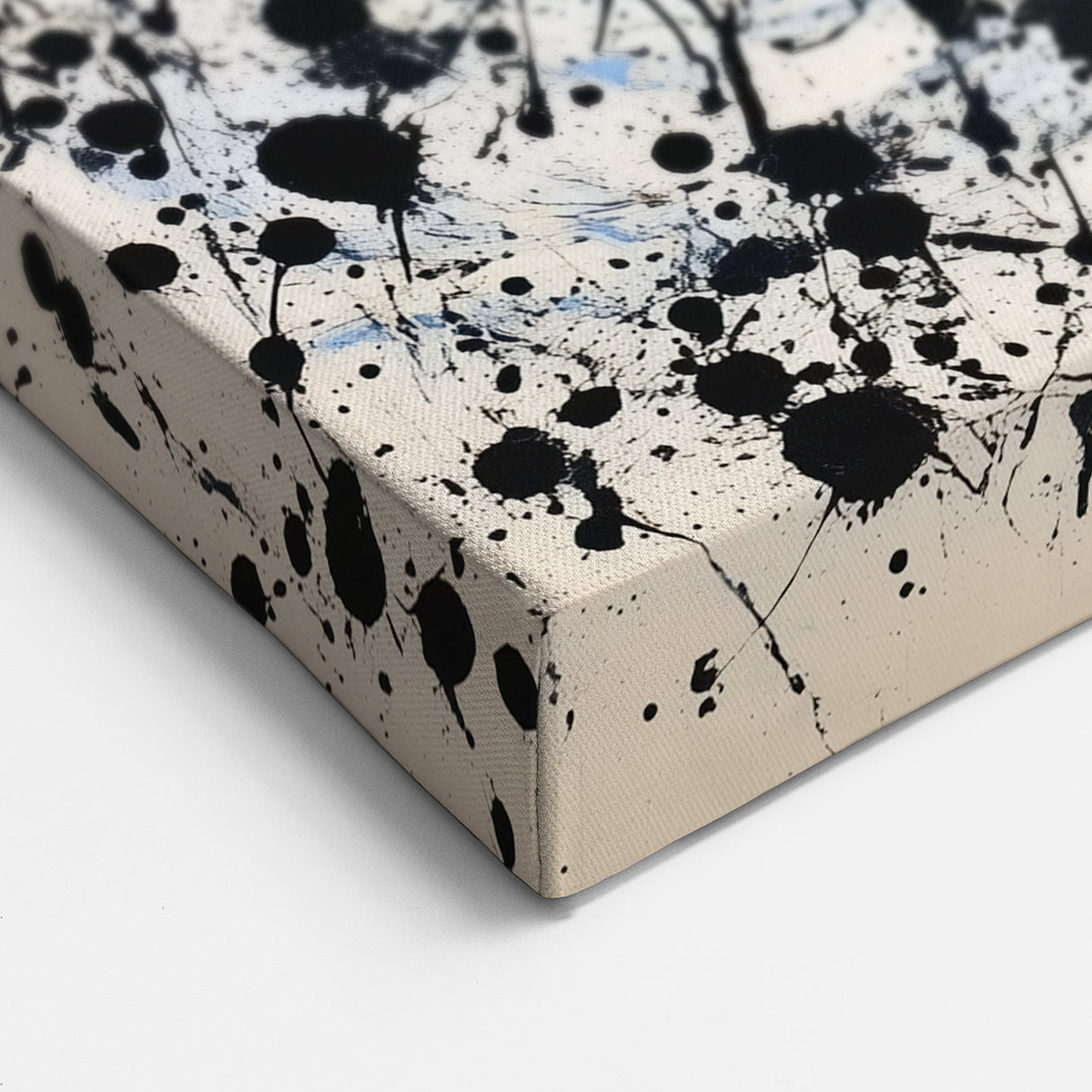 Minimalistic Abstract Splatter Art - Black and White Modern Canvas