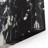 Dynamic Monochrome Abstract Art - Black and White Splatter Canvas