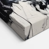 Dynamic Monochrome Abstract Art - Black and White Splatter Canvas