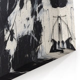 Bold Monochrome Abstract Splatter Art - Black and White Canvas Decor