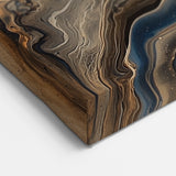 Earthy Abstract Marble Art - Beige and Black Swirling Canvas Decor