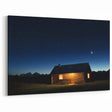 Rustic Cabin at Night - Barn Landscape Photography for Country Decor