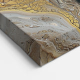 Abstract Fluid Art - Gold, Blue, and Brown Earthy Canvas Wall Decor