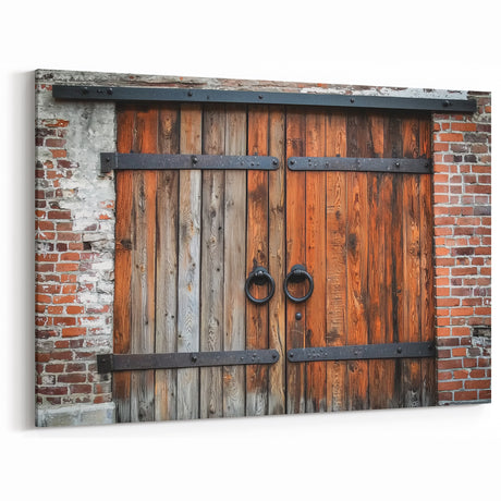 Rustic Wooden Barn Door - Vintage Farmhouse Wall Art for Home Decor