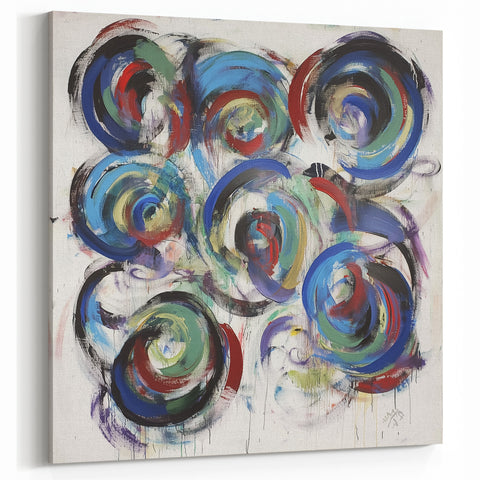 Vibrant Swirl Abstract Splatter Art - Colorful Modern Wall Decor