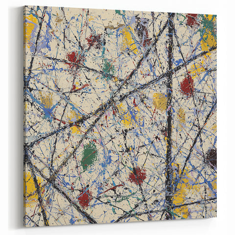 Dynamic Splatter and Line Abstract Art - Modern Wall Canvas
