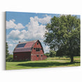 Patriotic Red Barn with Flag - Country Wall Art for Farmhouse Decor