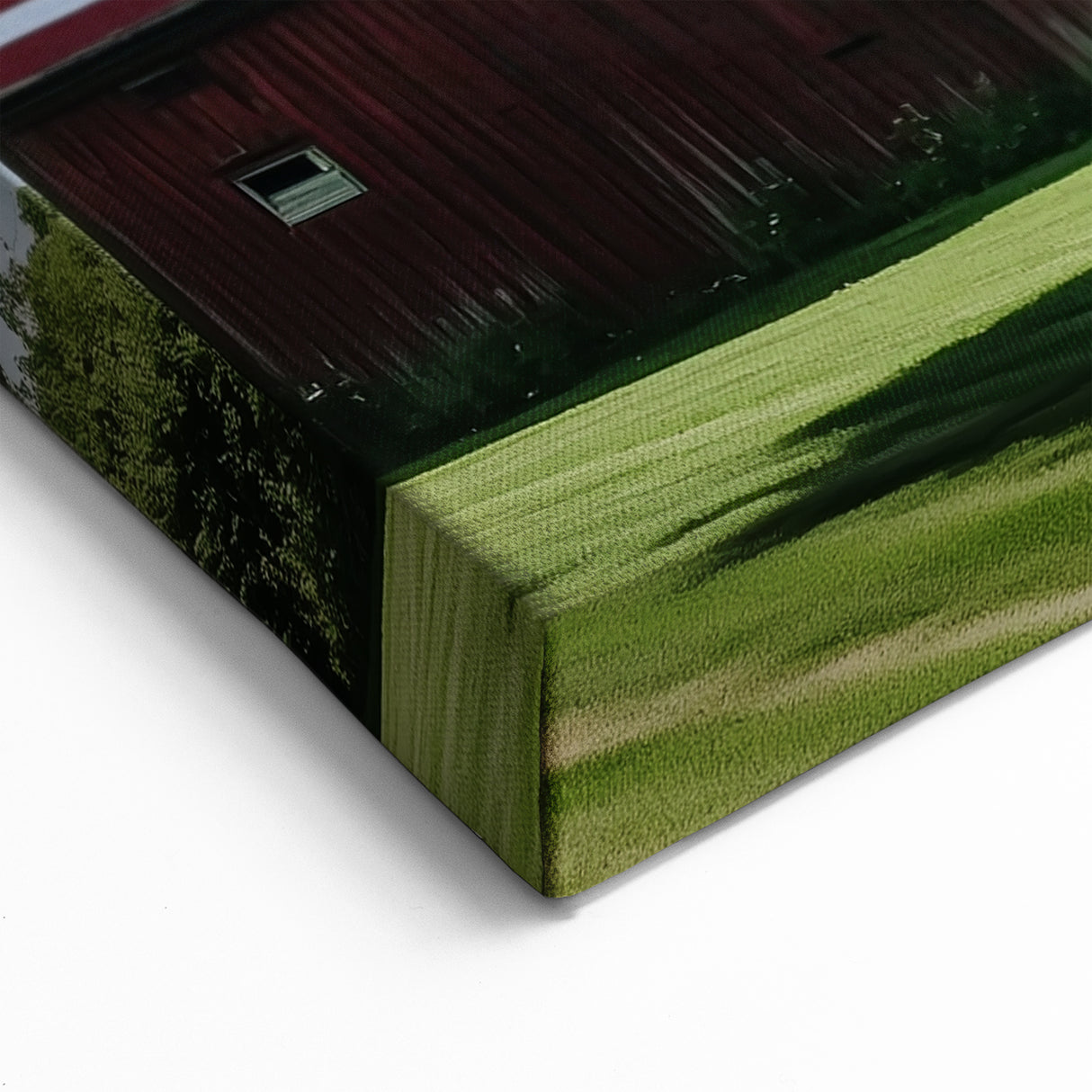 Patriotic Red Barn with Flag - Country Wall Art for Farmhouse Decor