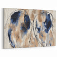 Abstract Drip and Stroke Art - Navy Blue and Beige Wall Canvas