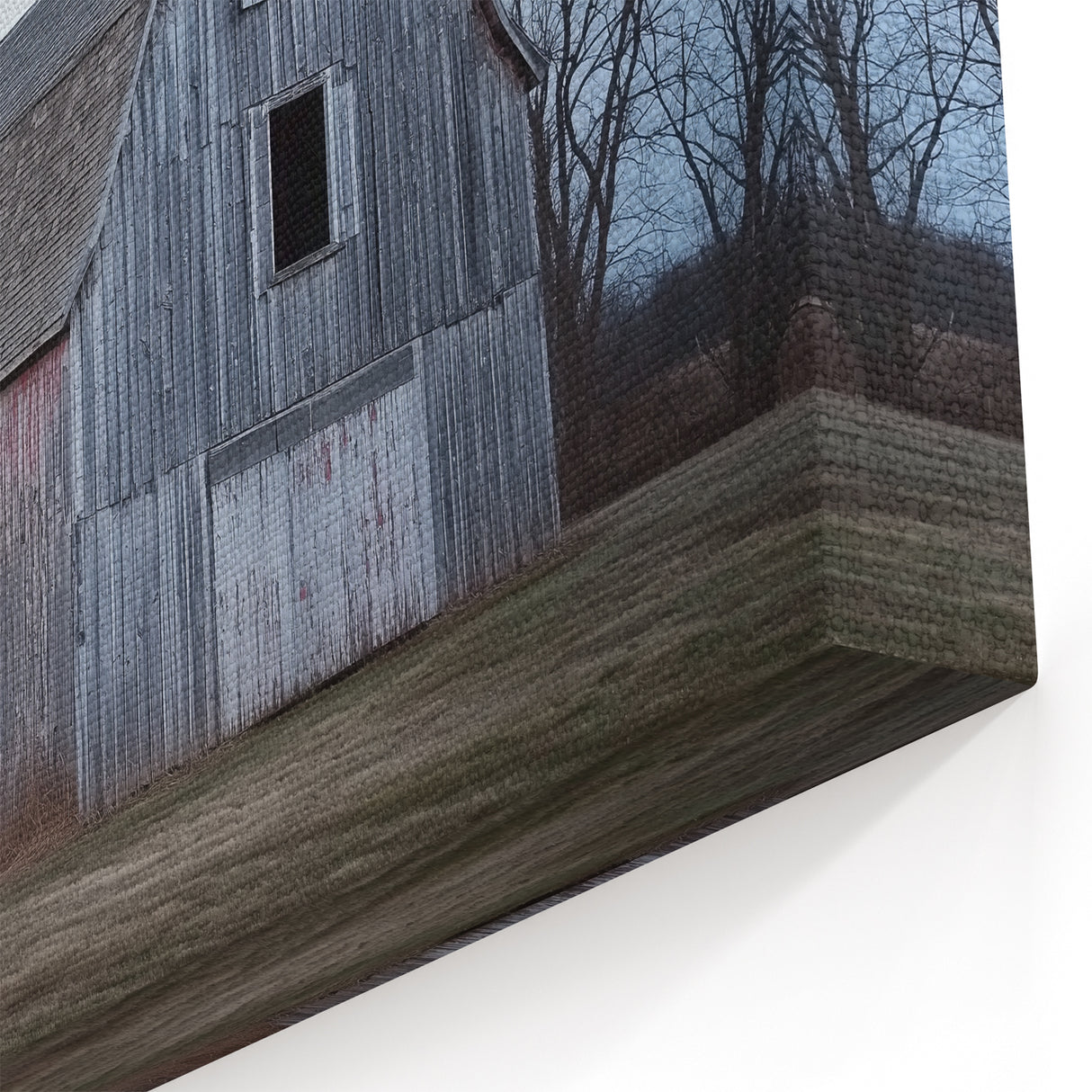 Weathered Gray Barn with Red Cupola - Rustic Wall Art for Farmhouse Decor