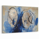 Dynamic Blue and Beige Abstract Art - Modern Wall Canvas Decor