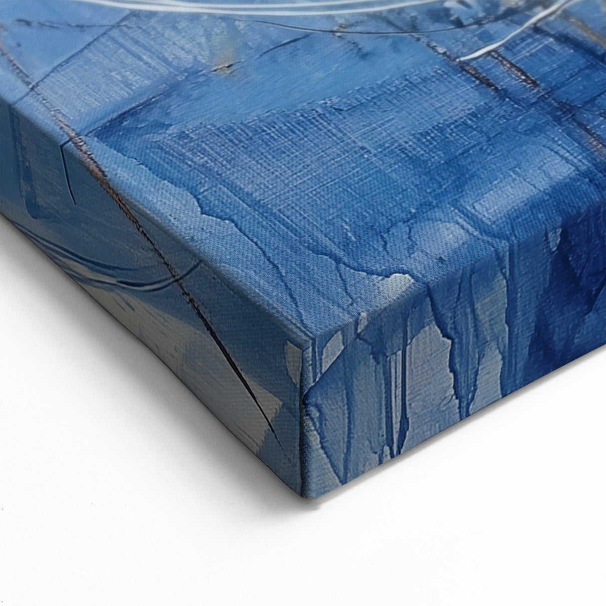 Dynamic Blue and Beige Abstract Art - Modern Wall Canvas Decor