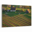 Farmhouse and Fields at Sunset - Scenic Country Wall Art for Home Decor