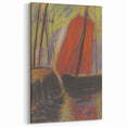 Modern Wall Art - Abstract Red Sailboat Design for Trendy Decor